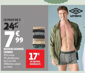 Auchan UMBRO Boxers homme offre