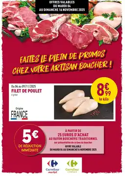 Carrefour Filet de poulet offre