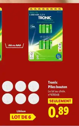 Lidl TRONIC Piles bouton offre