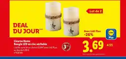 Lidl LIVARNO HOME Bougie LED en cire véritable offre