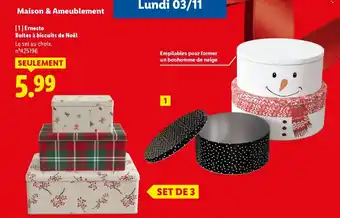 Lidl ERNESTO Boîtes à biscuits de Noël offre