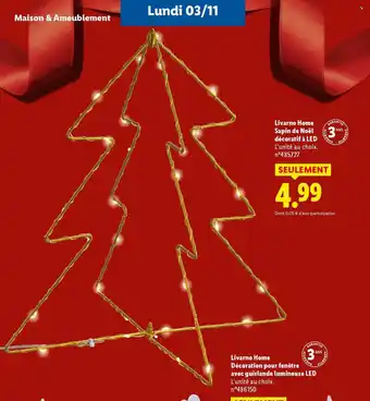 Lidl LIVARNO HOME Sapin de Noël décoratif à LED offre