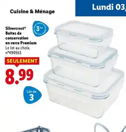 Lidl SILVERCREST Boîtes de conservation en verre Premium offre