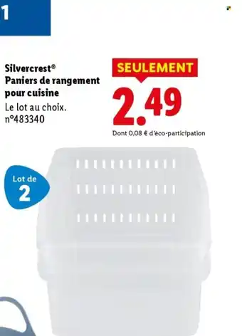 Lidl SILVERCREST Paniers de rangement pour cuisine offre