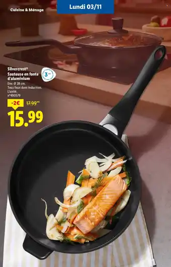 Lidl SILVERCREST Sauteuse en fonte d'aluminium offre