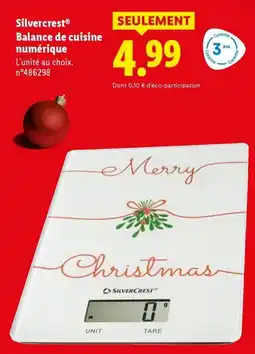Lidl SILVERCREST Balance de cuisine numérique offre