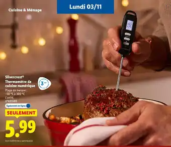 Lidl SILVERCREST Thermomètre de cuisine numérique offre