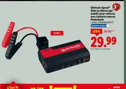 Lidl ULTIMATE SPEED Aide au démarrage mobile pour voitures avec batterie externe Powerbank offre