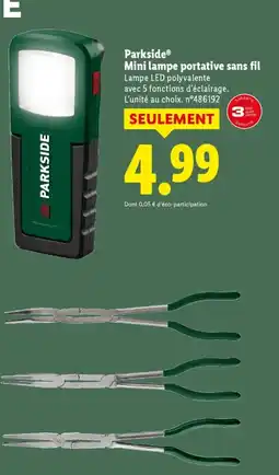 Lidl PARKSIDE Mini lampe portative sans fil offre