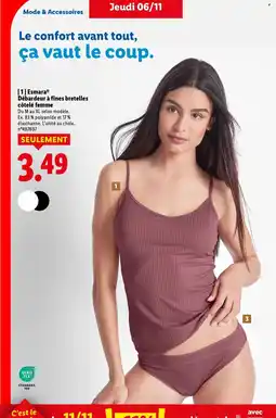 Lidl ESMARA Débardeur à fines bretelles côtelé femme offre
