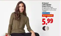 Lidl ESMARA T-shirt manches longues femme offre
