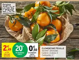 Intermarché Hyper Clementine feuille offre