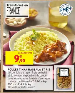 Intermarché Hyper Poulet tikka massala et riz offre