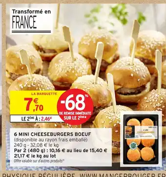 Intermarché Hyper 6 mini cheeseburgers boeuf offre