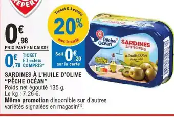 E.Leclerc Sardines à l'huile d'olive offre