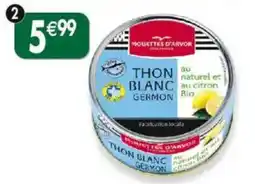 Maximo Thon blanc germon au naturel et au citron bio offre