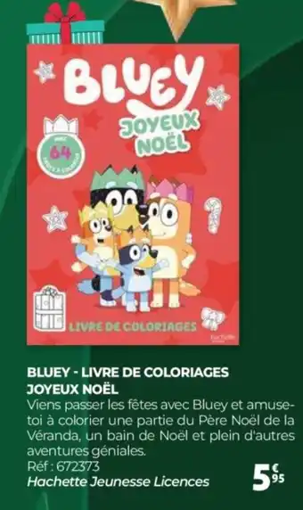 Auchan BLUEY livre de coloriages joyeux noël offre