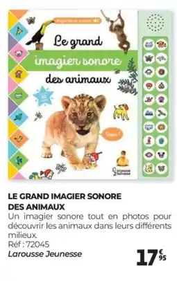 Auchan Le grand imagier sonore des animaux offre