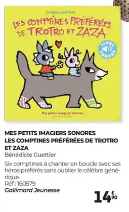 Auchan Mes petits imagiers sonores les comptines préférées de trotro et zaza offre