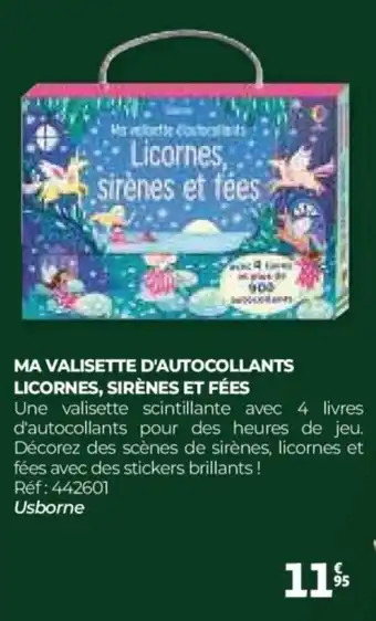 Auchan Ma valisette d'autocollants licornes, sirènes et fées offre