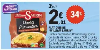 E.Leclerc PLAT CUISINÉ “WILLIAM SAURIN” offre