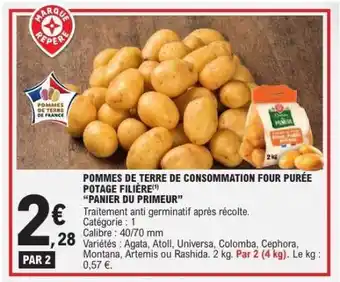 E.Leclerc POMMES DE TERRE DE CONSOMMATION FOUR PURÉE POTAGE FILIÈRE offre