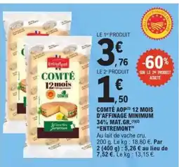 E.Leclerc COMTÉ AOP 12 MOIS D'AFFINAGE MINIMUM offre