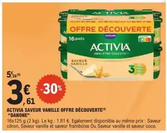 E.Leclerc ACTIVIA SAVEUR VANILLE OFFRE DÉCOUVERTE offre