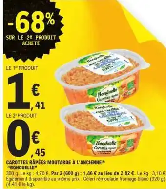 E.Leclerc CAROTTES RÂPÉES MOUTARDE À L'ANCIENNE 'BONDUELLE' offre