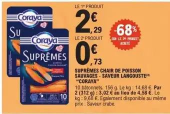 E.Leclerc SUPRÊMES CHAIR DE POISSON SAUVAGES - SAVEUR LANGOUSTE CORAYA offre
