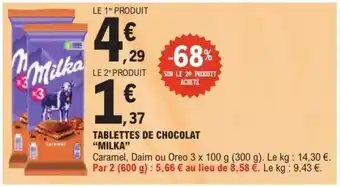 E.Leclerc Tablettes de chocolat 'Milka' offre