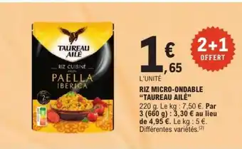 E.Leclerc Riz micro-ondable “Taureau Ailé” offre