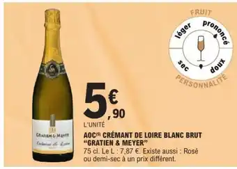 E.Leclerc AOC Crémant de Loire Blanc Brut 'Gratien & Meyer' offre