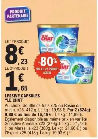 E.Leclerc LESSIVE CAPSULES LE CHAT offre