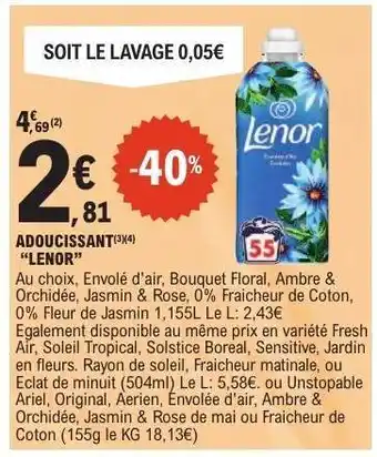 E.Leclerc ADOUCISSANT LENOR offre