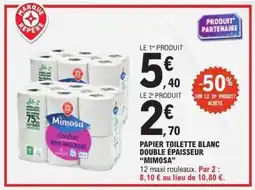 E.Leclerc Papier Toilette Blanc Double Épaisseur 'Mimosa' offre