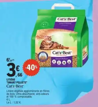 E.Leclerc LITIÈRE SMART PELLETS Cat's Best offre