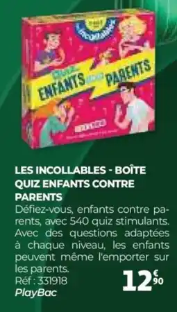 Auchan Les incollables - boîte quiz enfants contre parents offre