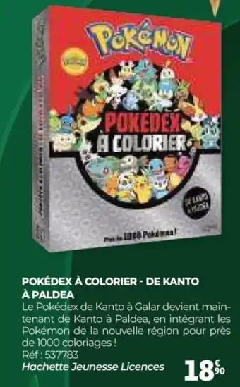 Auchan POKEMON Pokédex à colorier - de kanto à paldea offre