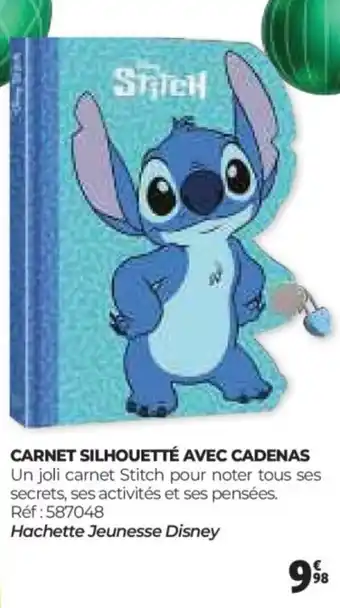 Auchan Carnet silhouetté avec cadenas offre