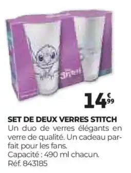Auchan Set de deux verres stitch offre