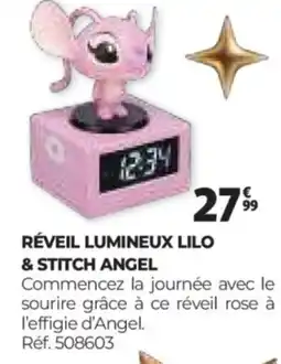 Auchan Réveil lumineux lilo & stitch angel offre