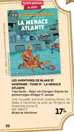 Auchan Les aventures de blake et mortimer - tome 31 - la menace atlante offre