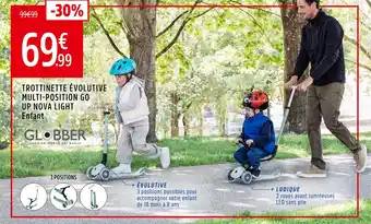 Intersport Globber Trottinette évolutive multi-position Go Up Nova Light enfant offre