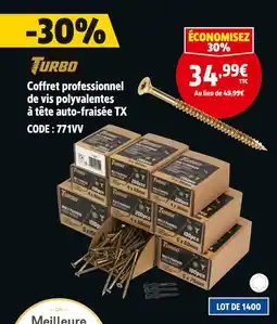 Screwfix TURBO Coffret professionnel de vis polyvalentes à tête auto-fraisée TX offre