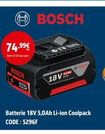 Screwfix BOSCH Batterie 18V 5,0Ah Li-ion Coolpack offre
