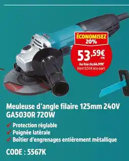 Screwfix Meuleuse d'angle filaire 125mm 240V GA5030R 720W offre