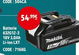 Screwfix Makita Batterie 632G12-3 18V 3,0Ah Li-ion LXT offre