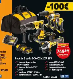 Screwfix DeWalt Pack de 6 outils DCK607M2 XR 18V offre