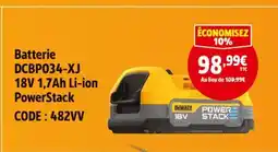 Screwfix DEWALT Batterie dcbp034-xj 18v 1,7ah li-ion powerstack offre